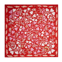 CACHAREL Fairy Garden red Foulard soie PLCFR127